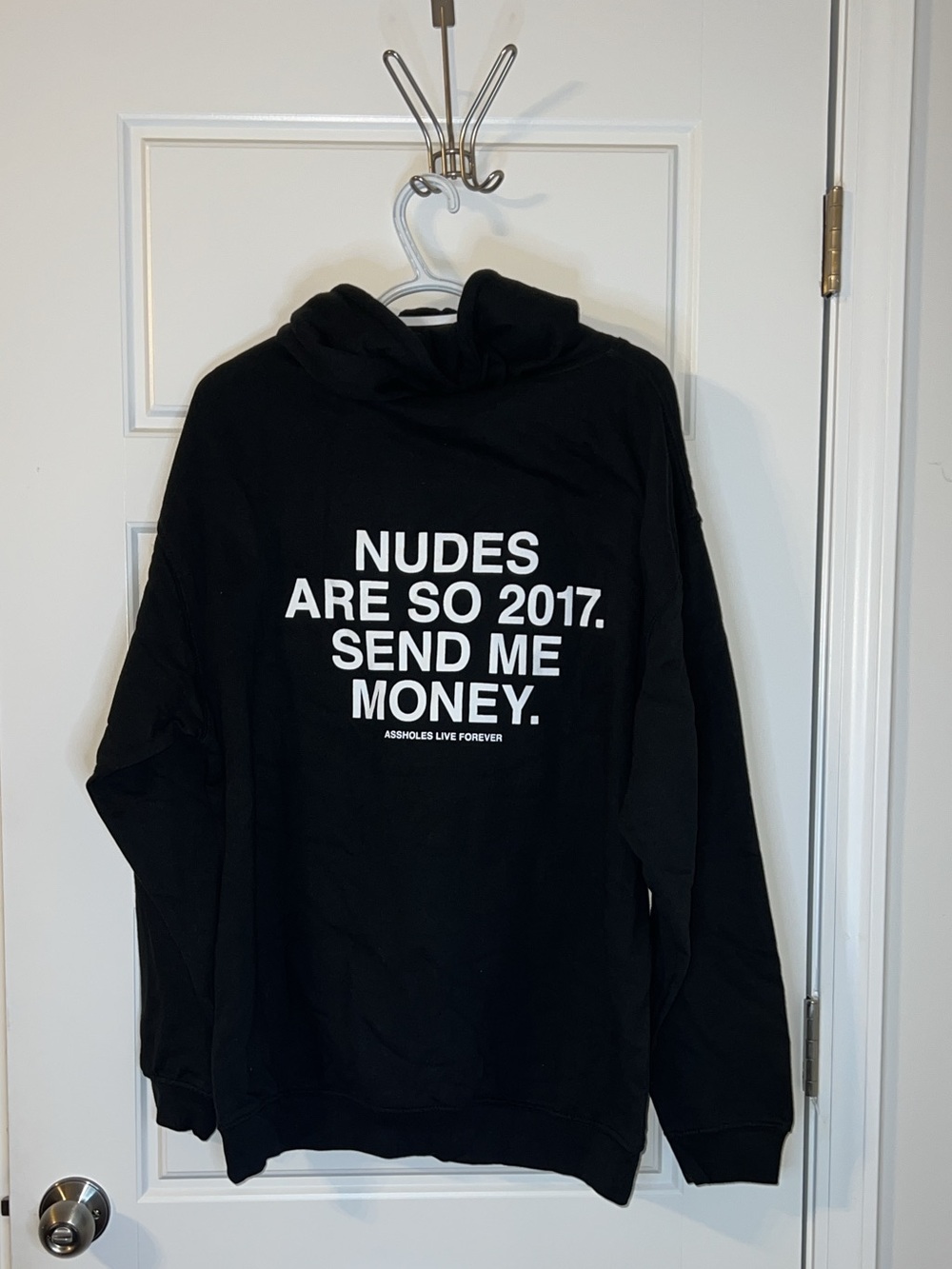 Black Graphic Crewneck Hoodie Sweatshirt - Unbranded - Picture 2 of 2